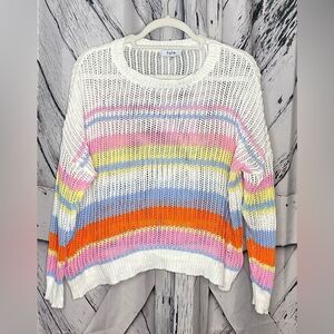 Fate Striped Striped Loosely Knit Sweater M